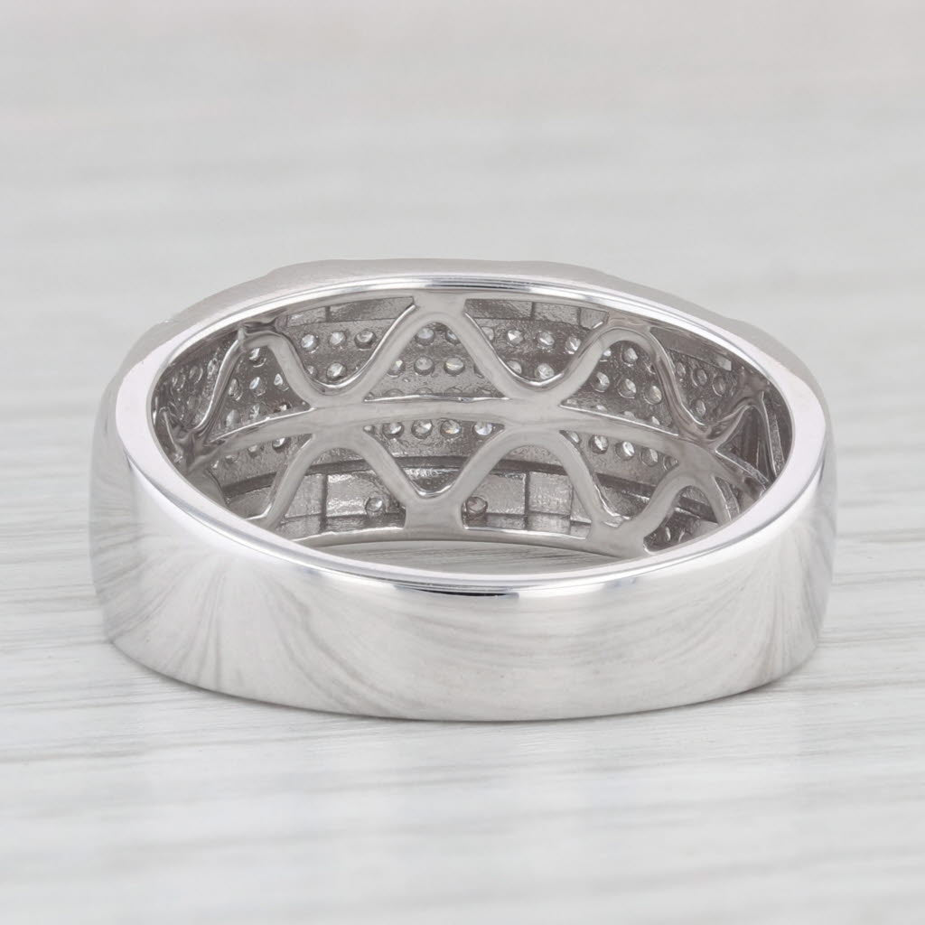 0.45ctw Diamond Men's Ring 10k White Gold Size 10.5 Wedding Band