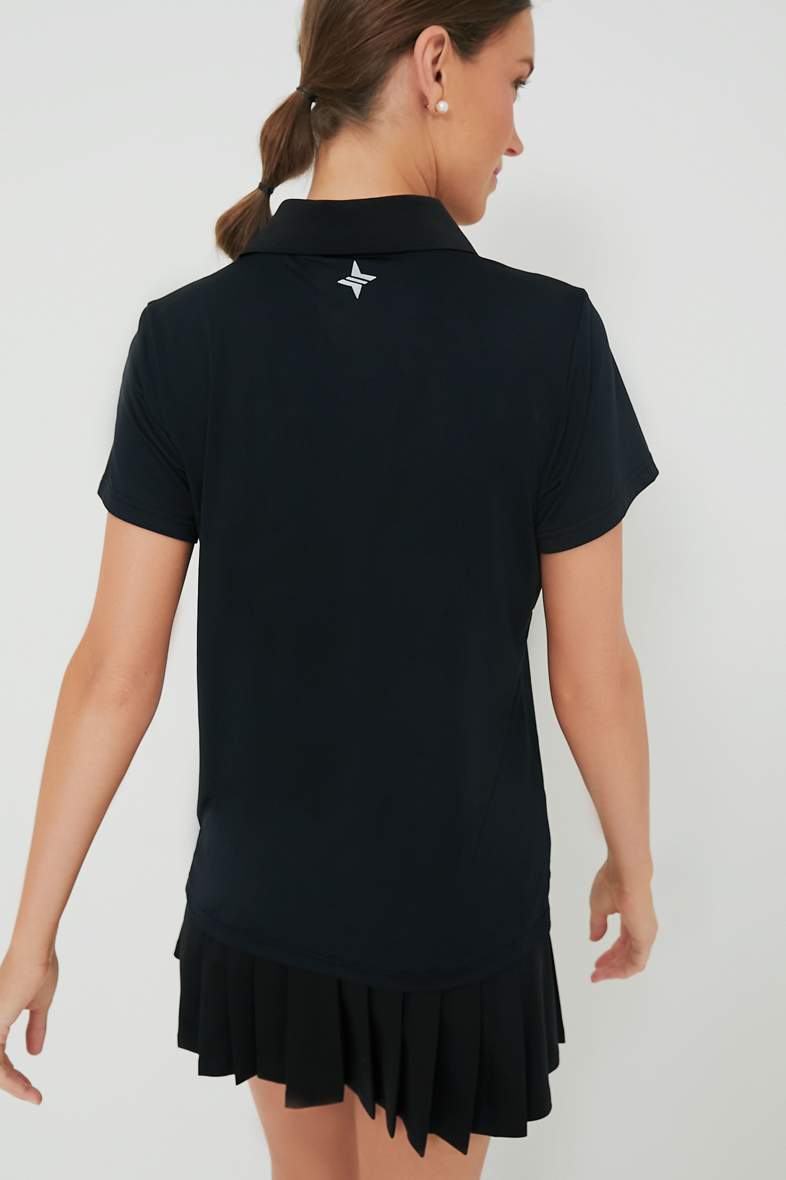 Black Short Sleeve Caroline Polo