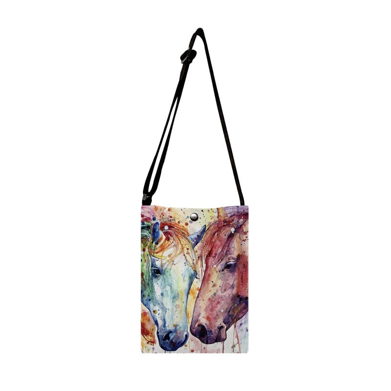 Women's Small Textured Velvet Animal Vacation Classic Style Square Magnetic Buckle Crossbody Bag