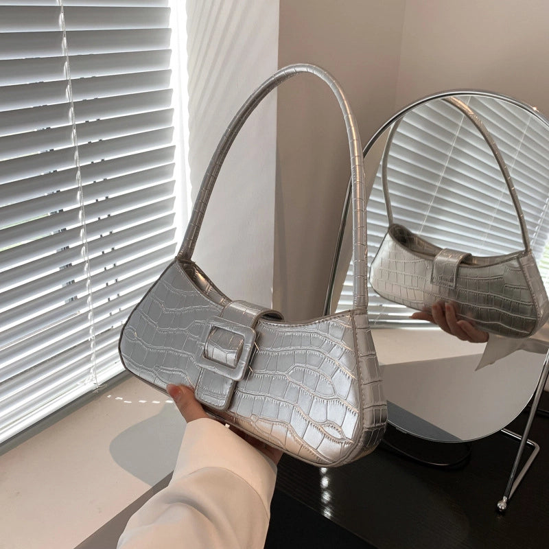 Women's Small All Seasons Pu Leather Elegant Shoulder Bag Underarm Bag