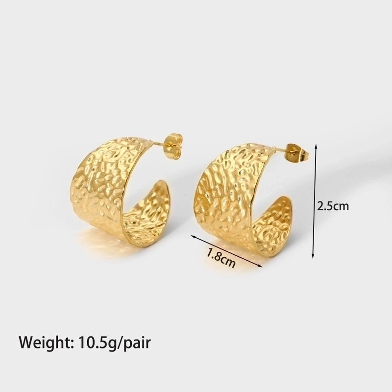 1 Pair Modern Style C Shape Plating 304 Stainless Steel 18K Gold Plated Ear Studs