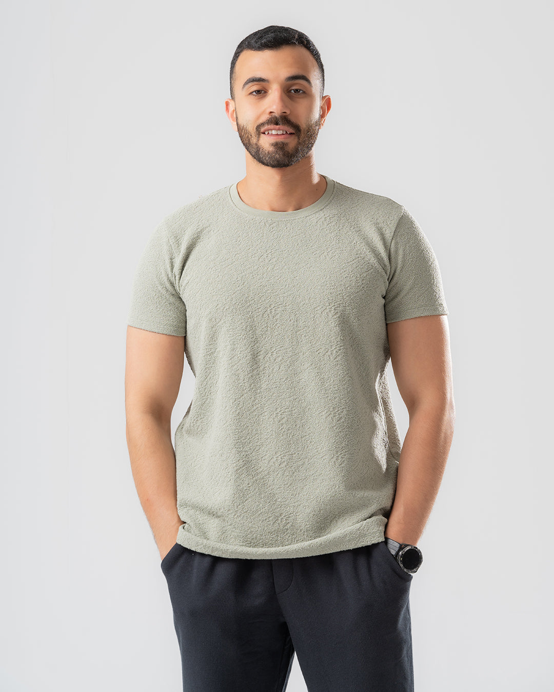 Half Sleeves Jaquard T-shirt