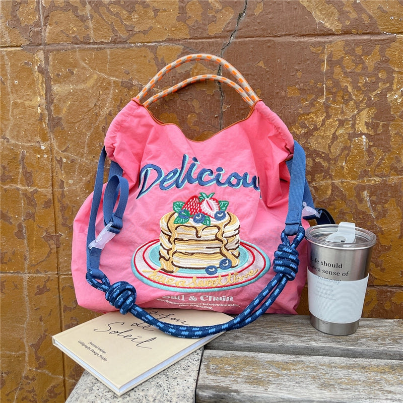 Women's Medium Polyester Animal Plant Streetwear Square Open Shopping Bags