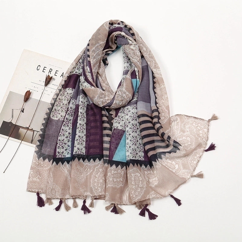Women's Casual Elegant Color Block Polyester Scarf