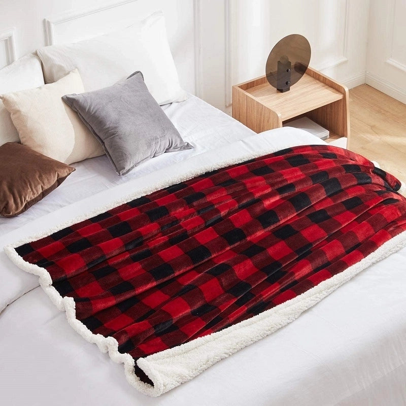 Retro Plaid Polyester Blanket