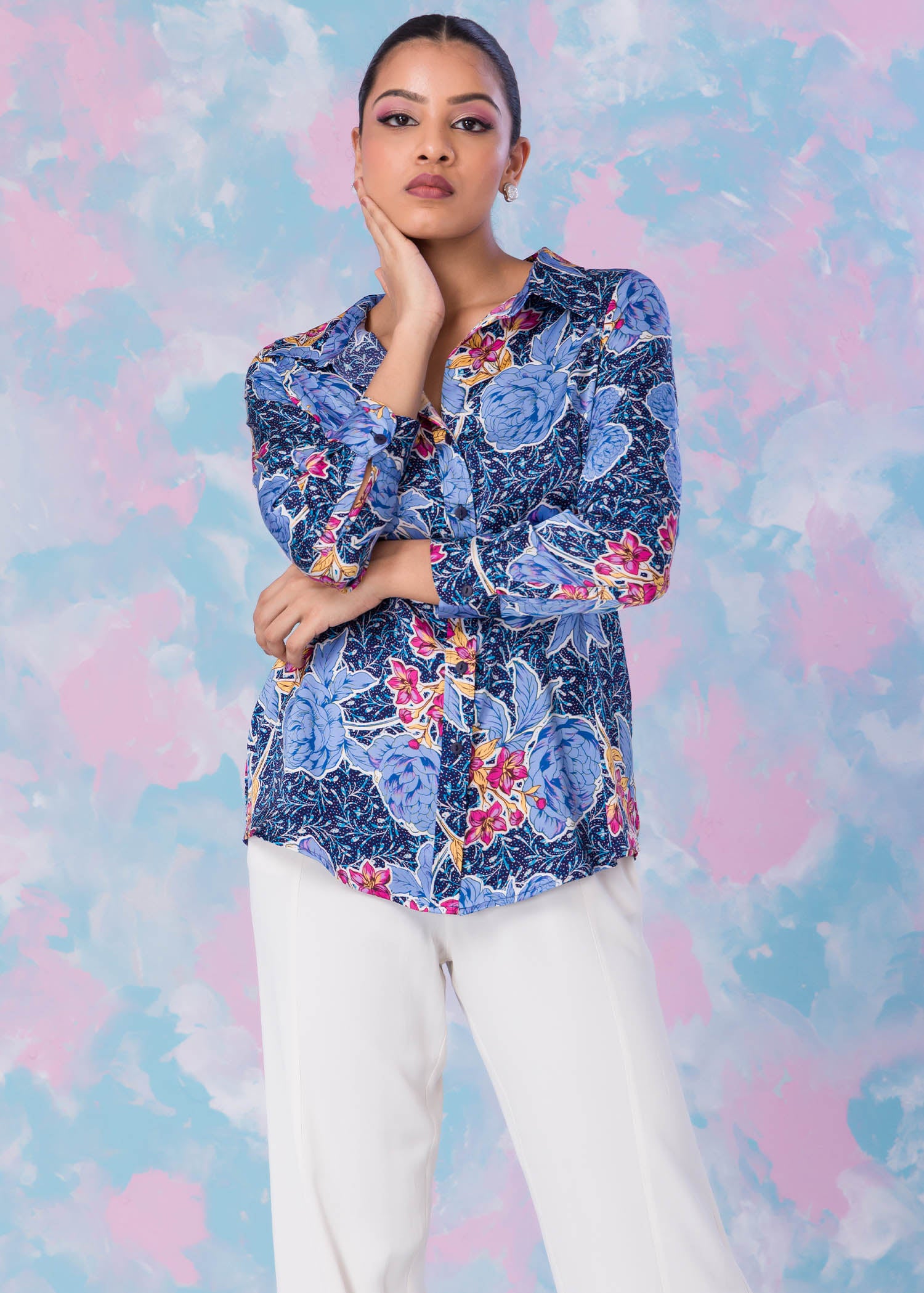 Printed Satin Shirt