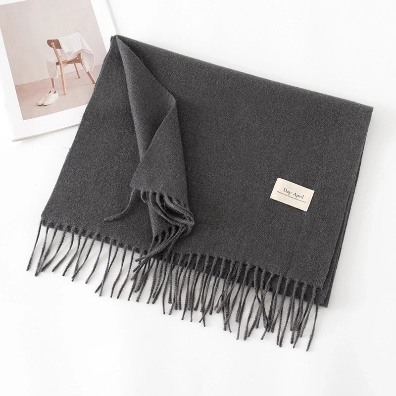 Women's Sweet Solid Color Polyester Scarf
