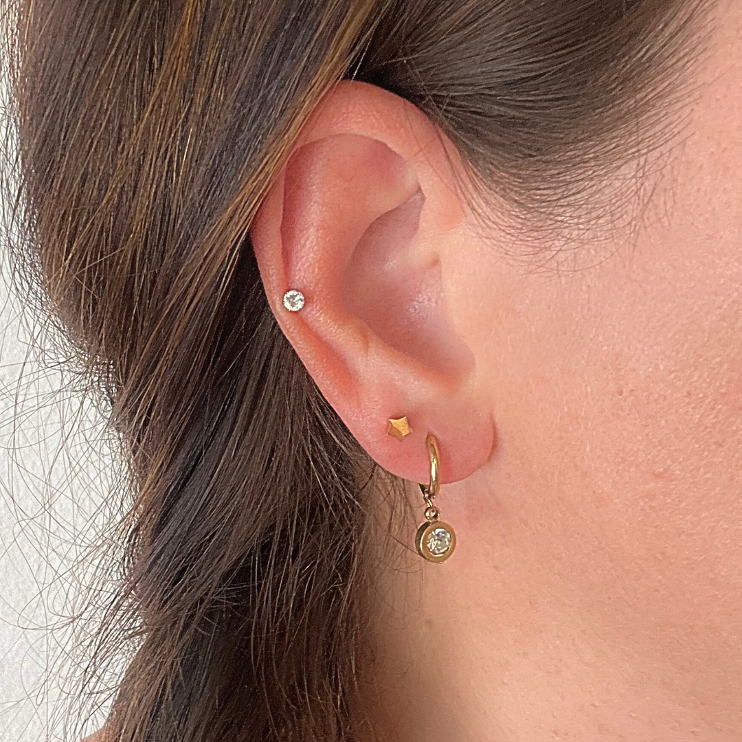 Framed diamond hoop - Silver