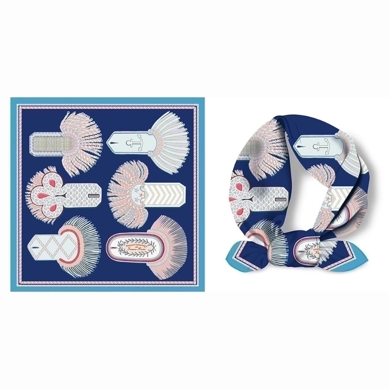 Women's Elegant Geometric Polyester Printing Silk Scarf