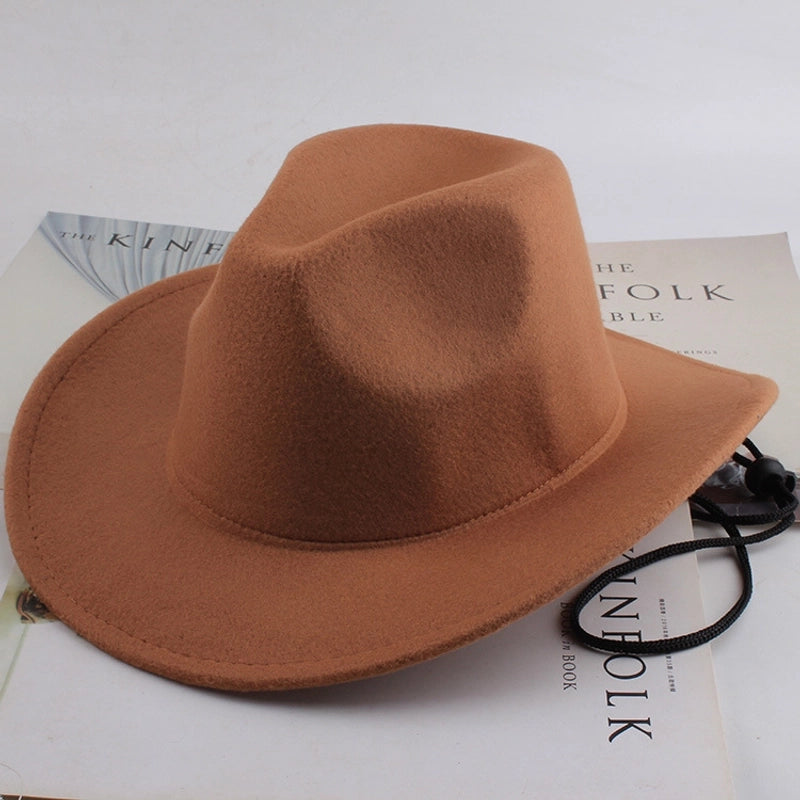 Ethnic Style Topper Hat Western Cowboy Hat Tibetan Tibetan Performance Hat Woolen Hat Central Retro Woolen Hat
