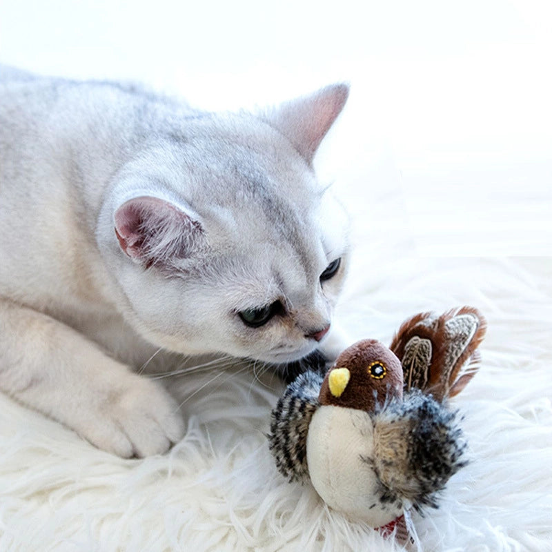 Cat Toys Dazzling Prey Series Sound Toys Touch Induction Cricket Bird Hedgehog Parrot