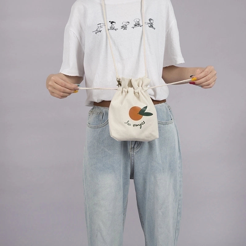 Women's Preppy Style Streetwear Fruit Canvas Shopping Bags