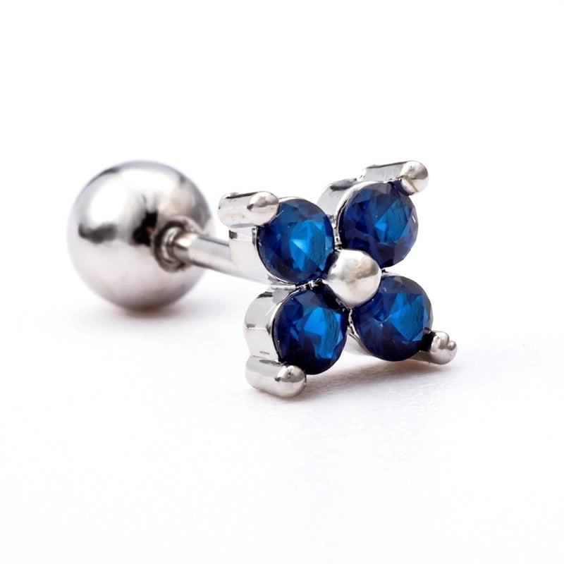 Ear Cartilage Rings & Studs Flower Brass Gem