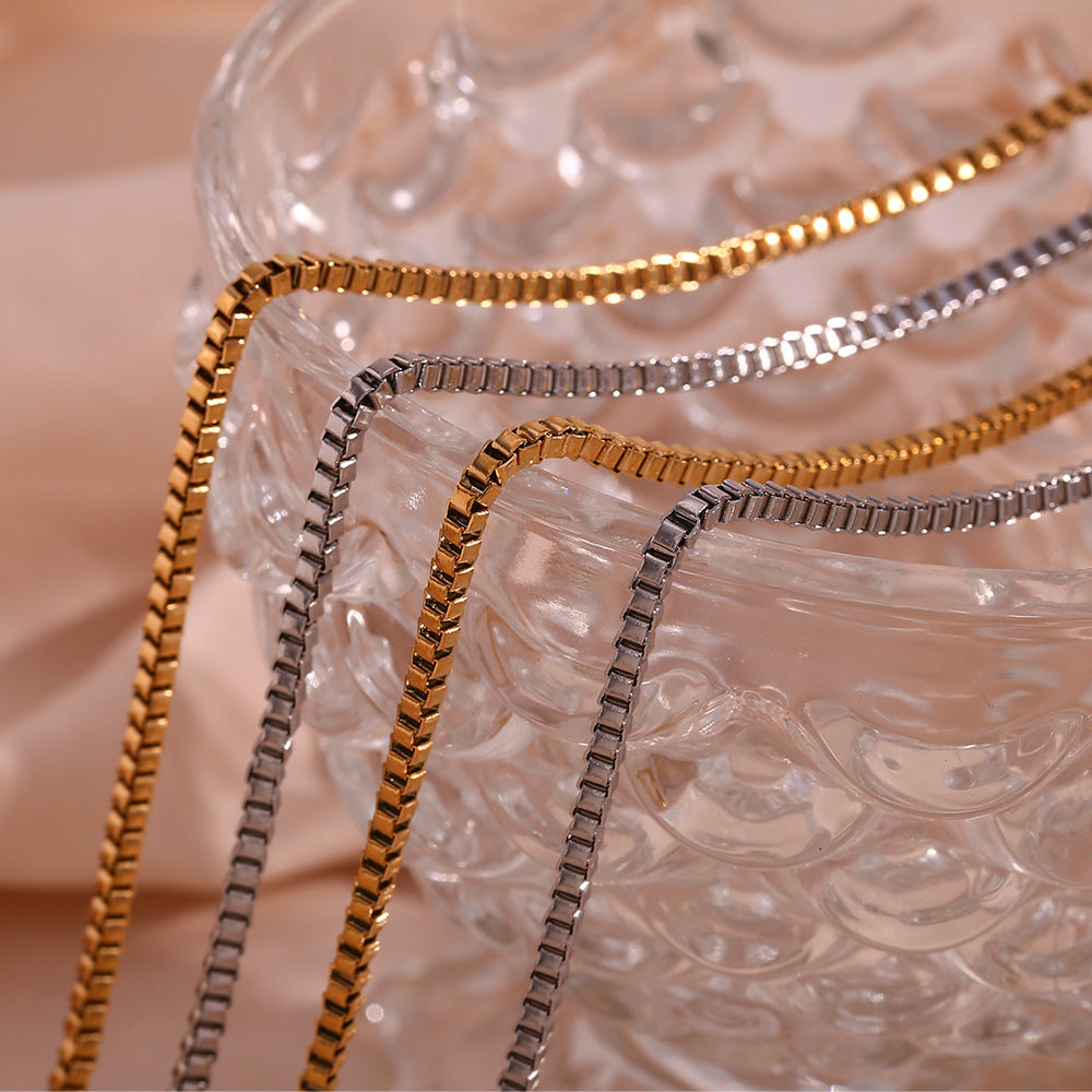 Minimalist Stripe Geometric Stainless Steel 18K Gold Plated Necklaces