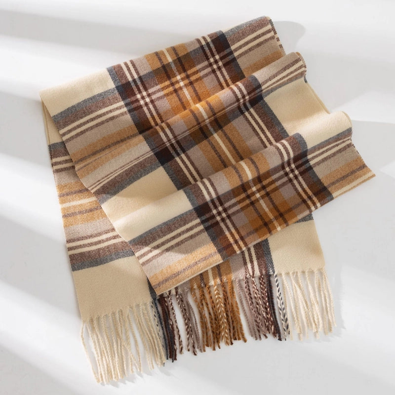 New Ladies Autumn And Winter Cashmere Scarf Fashion Plaid Shawl Warm Cold Scarf
