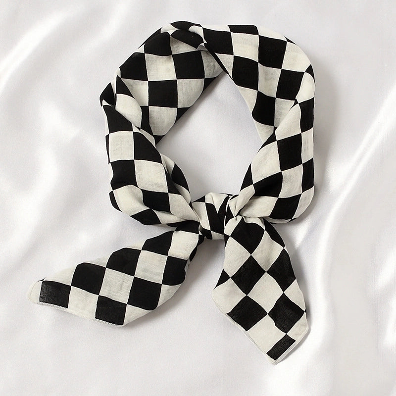 Women's Sweet Flower Cotton Silk Scarf