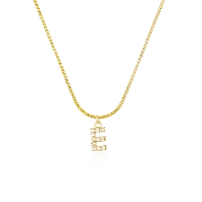 304 Stainless Steel Copper Classic Style Inlay Letter Zircon Pendant Necklace