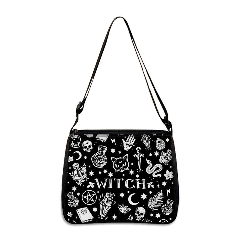 Women's Small All Seasons Polyester Cartoon Cat Vintage Style Square Zipper Underarm Bag
