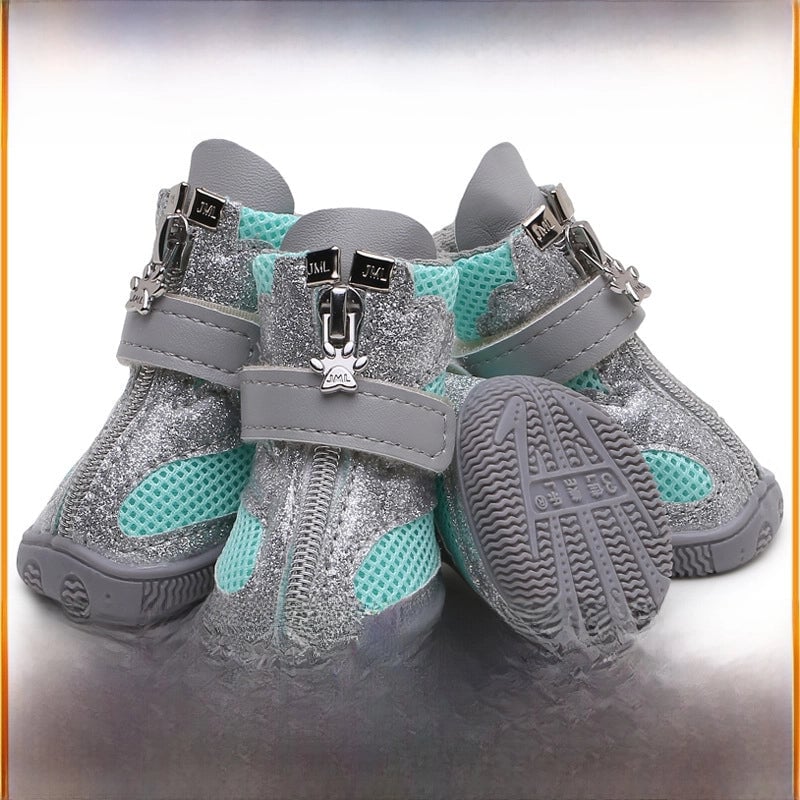 Camellia New Dog Shoes Shiny Sports Pet Shoes Breathable Four Seasons Shoes