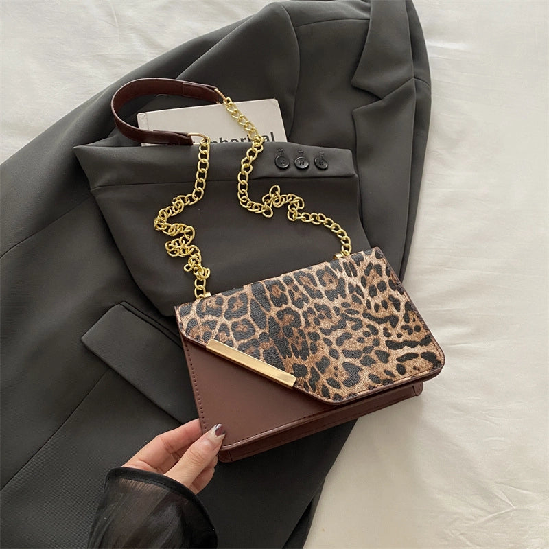 Women's Small Pu Leather Color Block Streetwear Square Magnetic Buckle Shoulder Bag