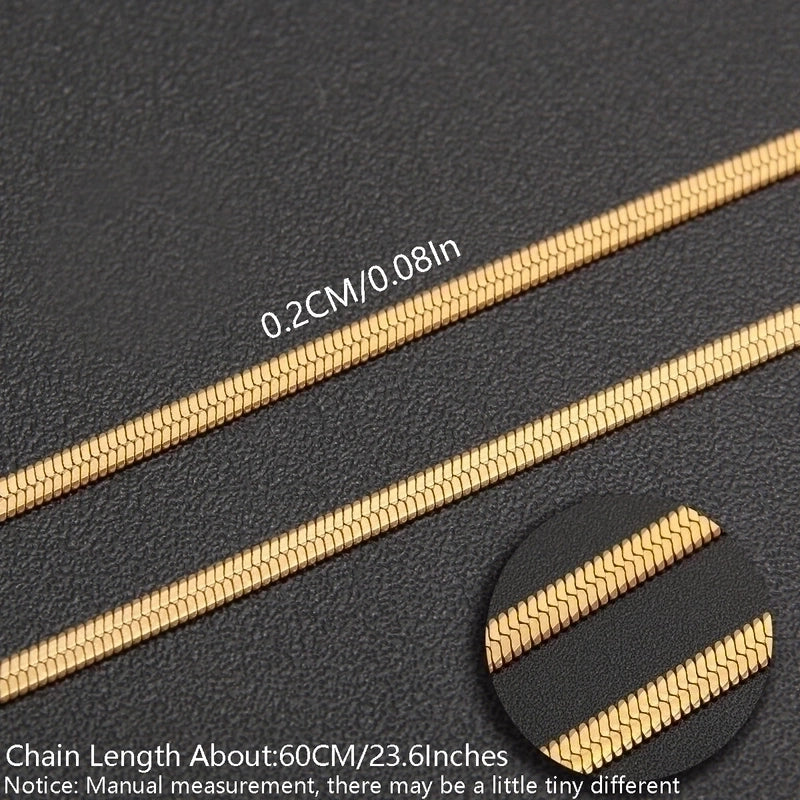 Minimalist Solid Color 304 Stainless Steel White Gold Plated Gold Plated Chain Necklace