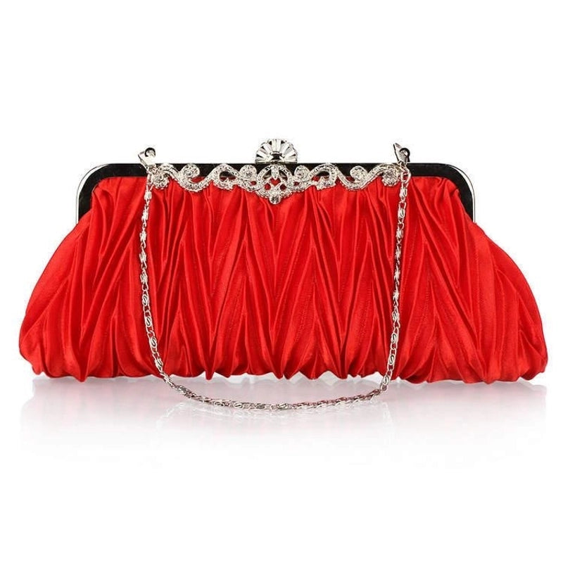 White Red Purple Solid Color Square Evening Bags