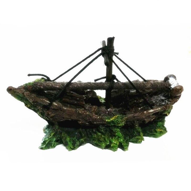 Wreck Sailing Boat Ornament For Aquarium