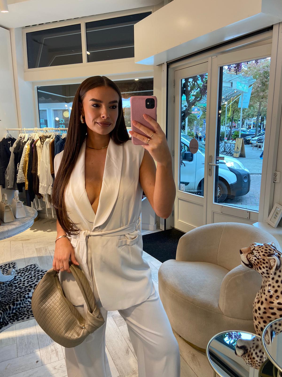 Kate Two Piece Gilet Set Ecru