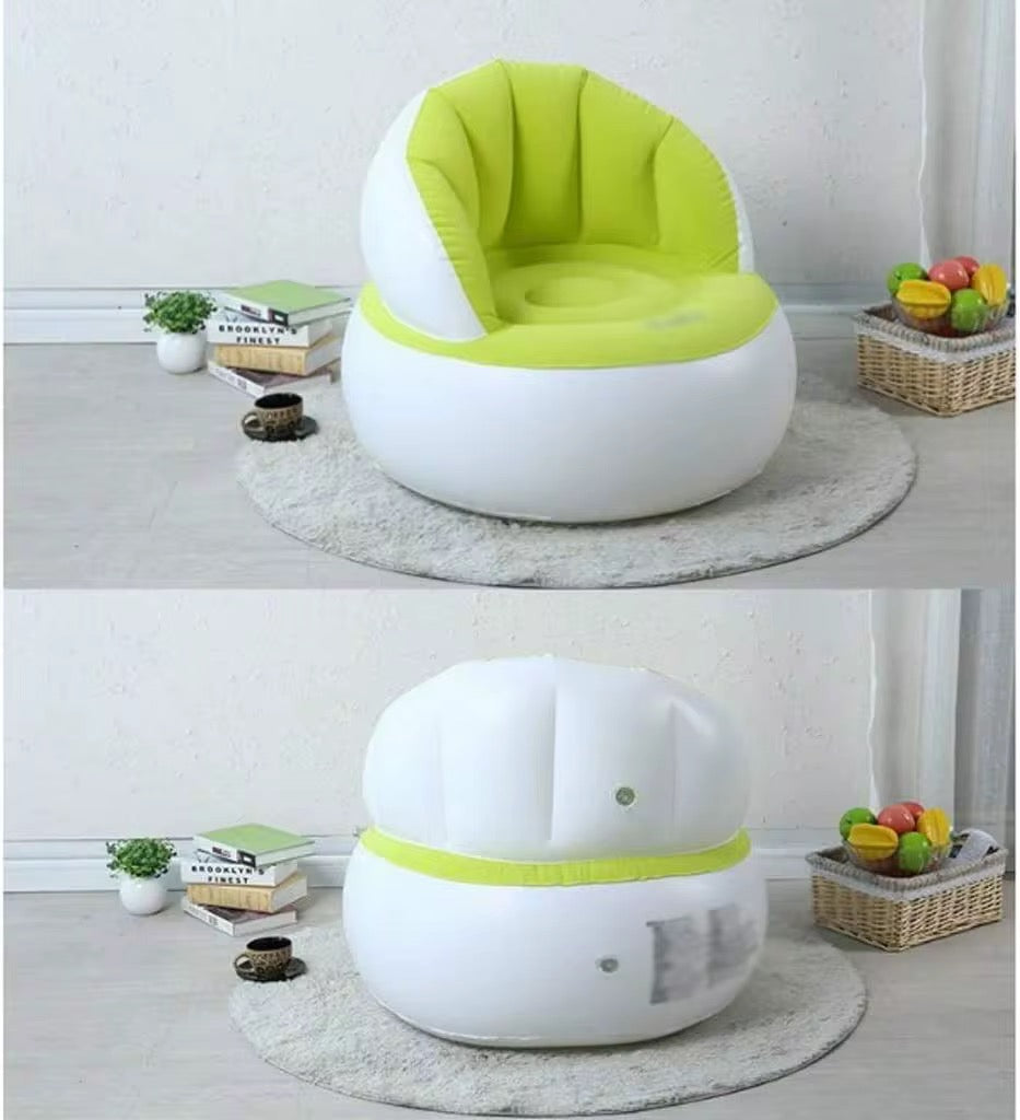 Comfortable Chair Pouf with Backrest.Inflatable Chair Sofa Cushion for Kids.Portable.Single Flocked Lightweight Camping Relaxing Seat