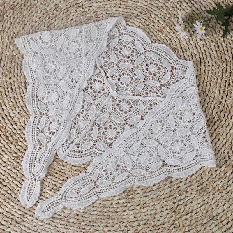 Women's Sweet Flower Cotton Hollow Out Scarf