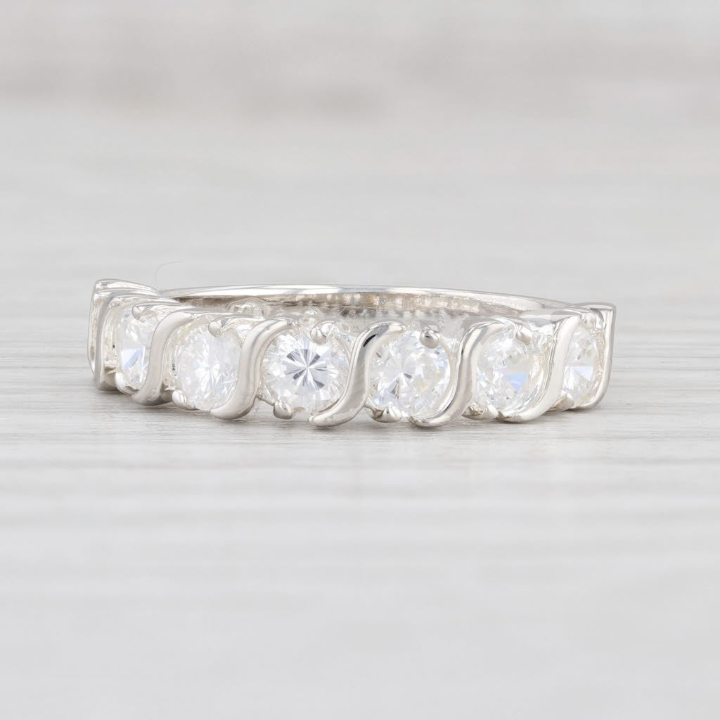 New CZ Ring Sterling Silver Size 7 Stackable Cubic Zirconia Wedding Band