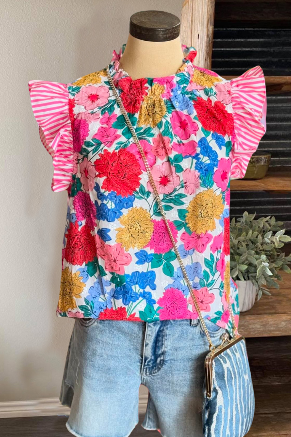 Bright Floral Printed Top