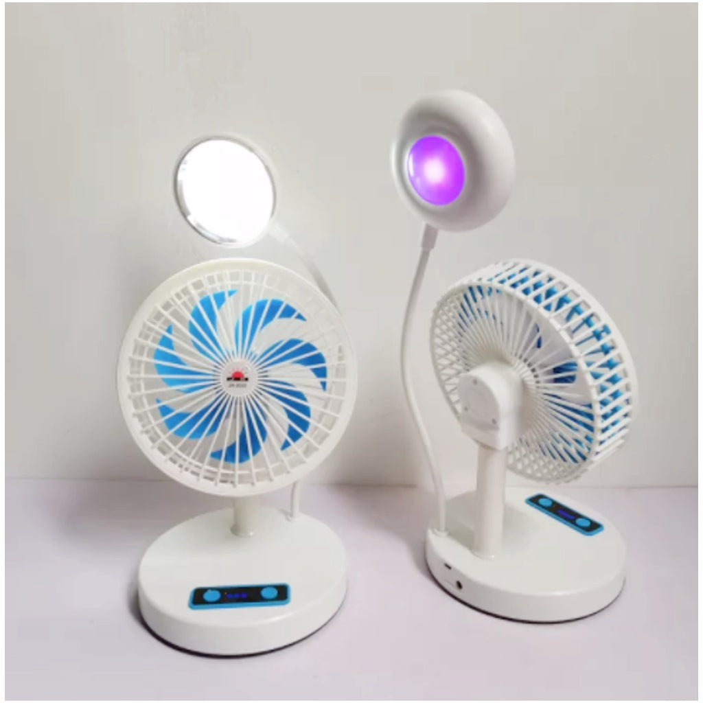 Mini Fan with LED. Portable Chargeable Mini Electric Fan With LED Light Lamp
