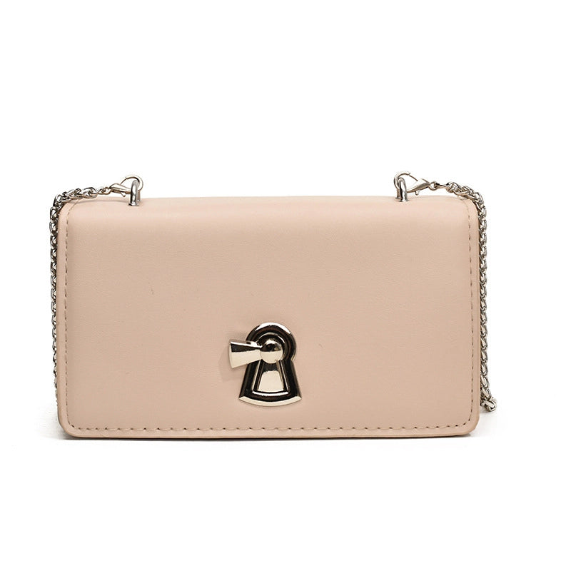 Women's Pu Leather Solid Color Vintage Style Classic Style Square Lock Clasp Crossbody Bag