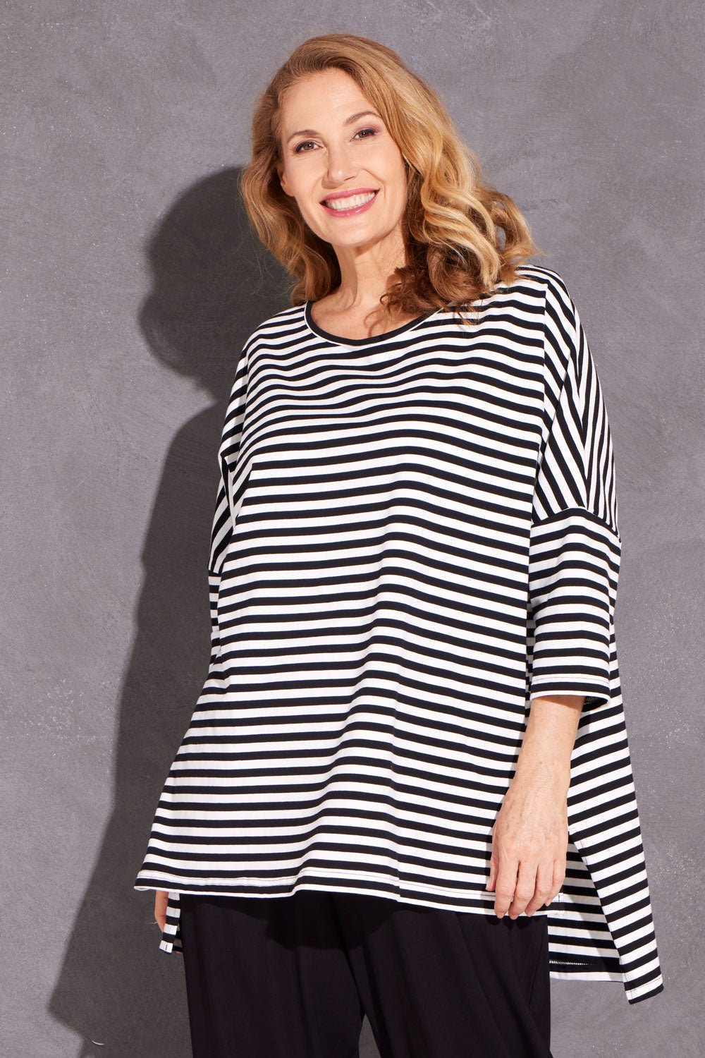 Lulah Top - Black/White Stripe