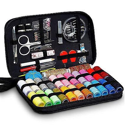 98pcs Sewing Kit. Portable Sewing Kit Box Sewing Supplies Accessories With 24Pcs Thread Spools. Scissors. Thread Needles .Tape Measure For DIY