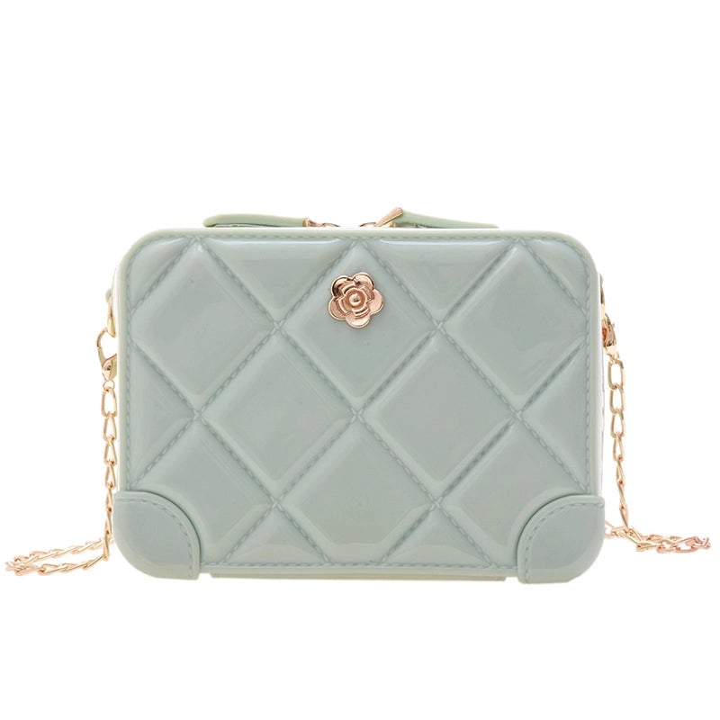 Women's Mini All Seasons Pvc Solid Color Lingge Fashion Square Zipper Square Bag