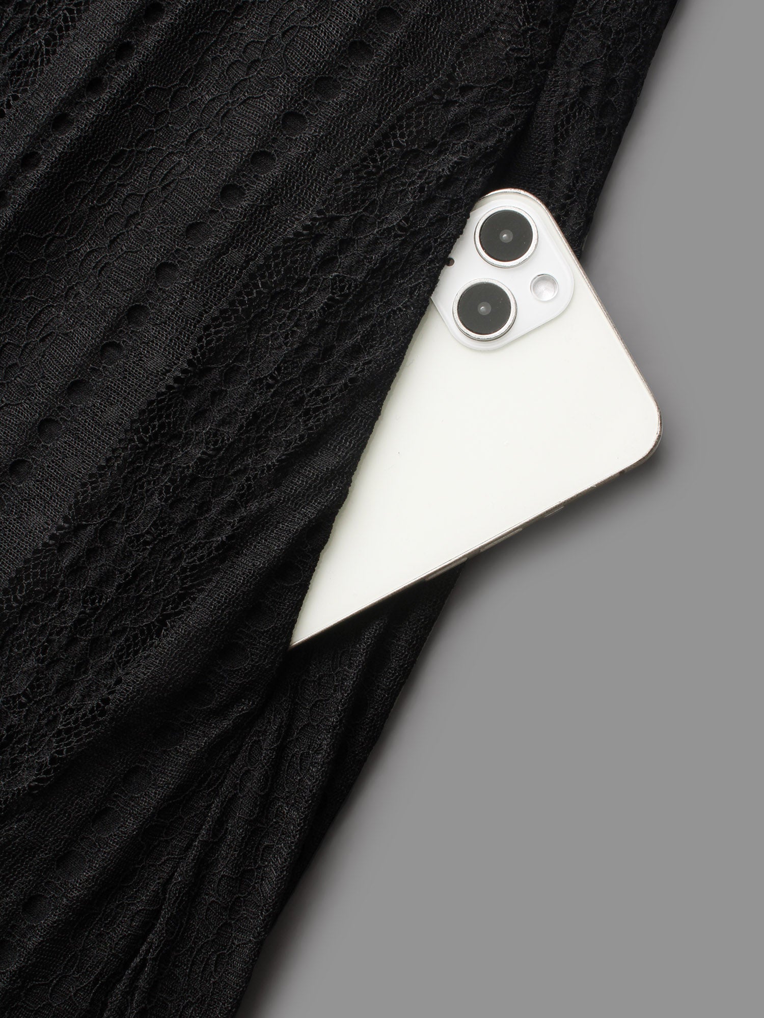 Textured Lace Panel Bell Sleeve Dress