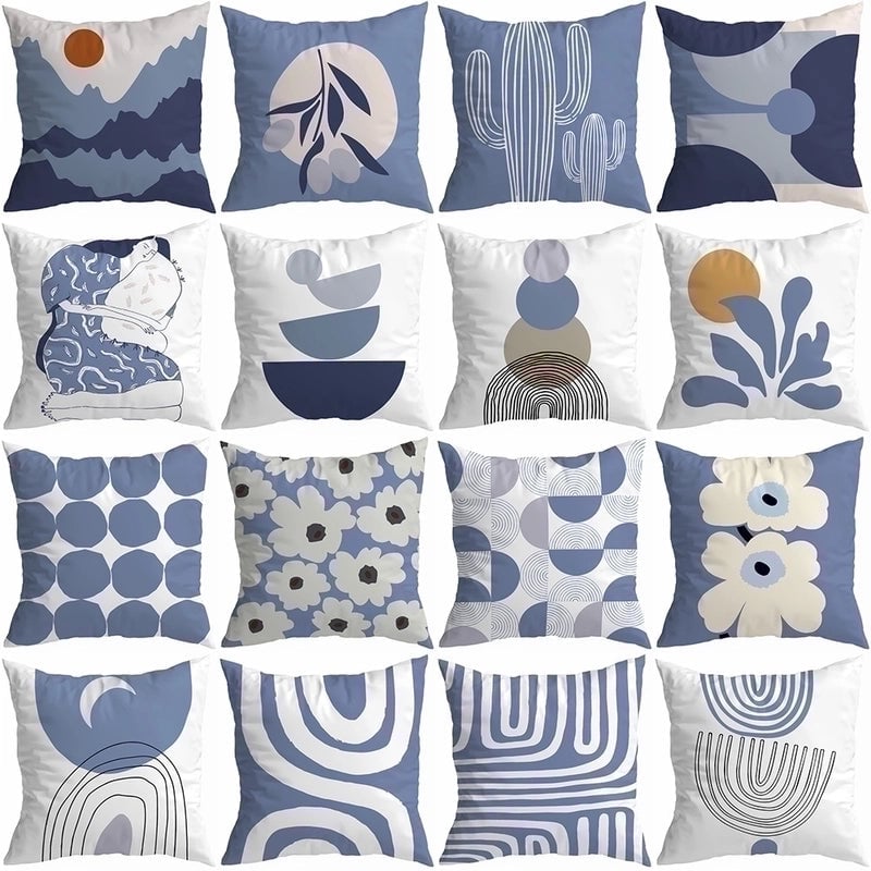 Exaggerated Modern Style Artistic Geometric Color Block Fibre Peach Skin Pillow Cases