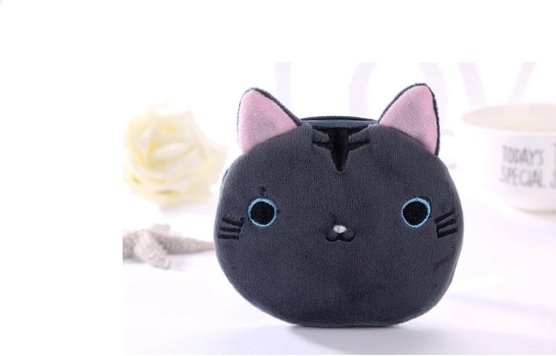 Women's Cat Plush Zipper Coin Purses