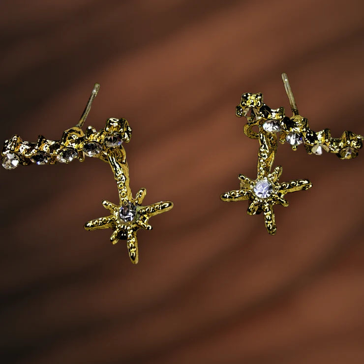 Moon And Star Stone Earrings