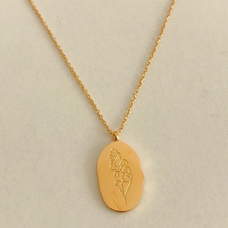 201 Stainless Steel 304 Stainless Steel Minimalist Plating Flower Pendant Necklace