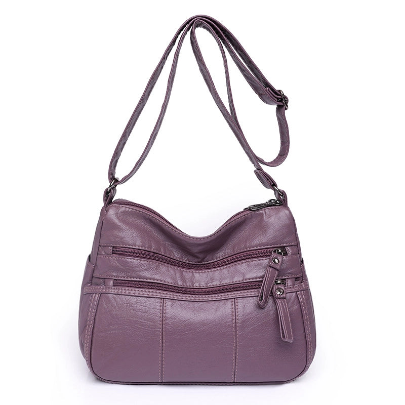 Women's Pu Leather Solid Color Vintage Style Classic Style Square Zipper Shoulder Bag Crossbody Bag