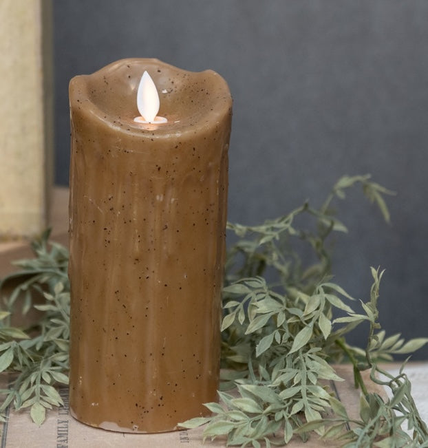 Farmhouse Candle with Flickering Flame. Wheat