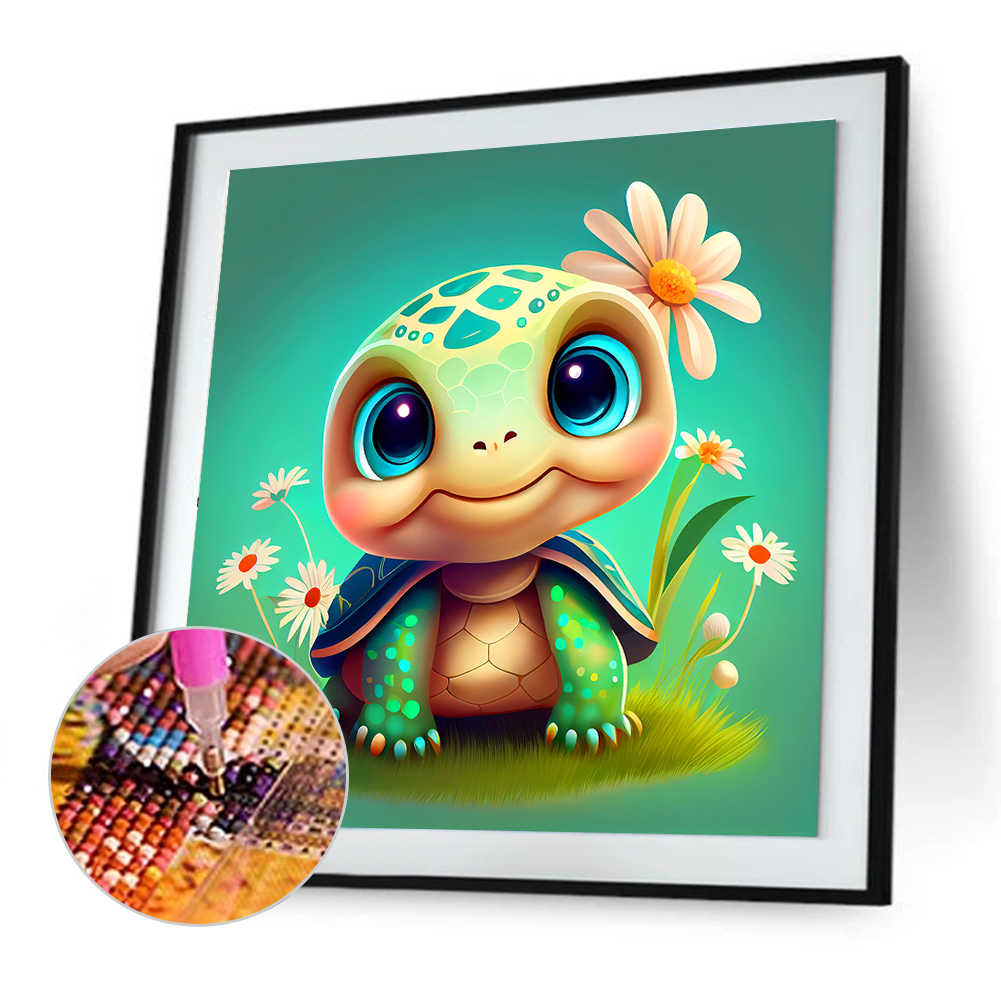 (Limited Stock) Diamond Painting - Full Round - Cute Turtle