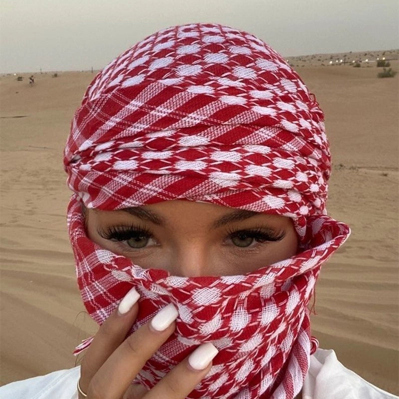 Unisex Ethnic Style Minimalist Plaid Polyester Scarf