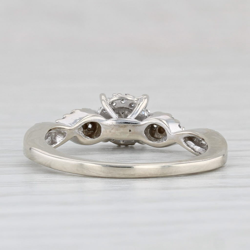 0.15ctw Diamond Cluster Engagement Ring 10k White Gold Size 6