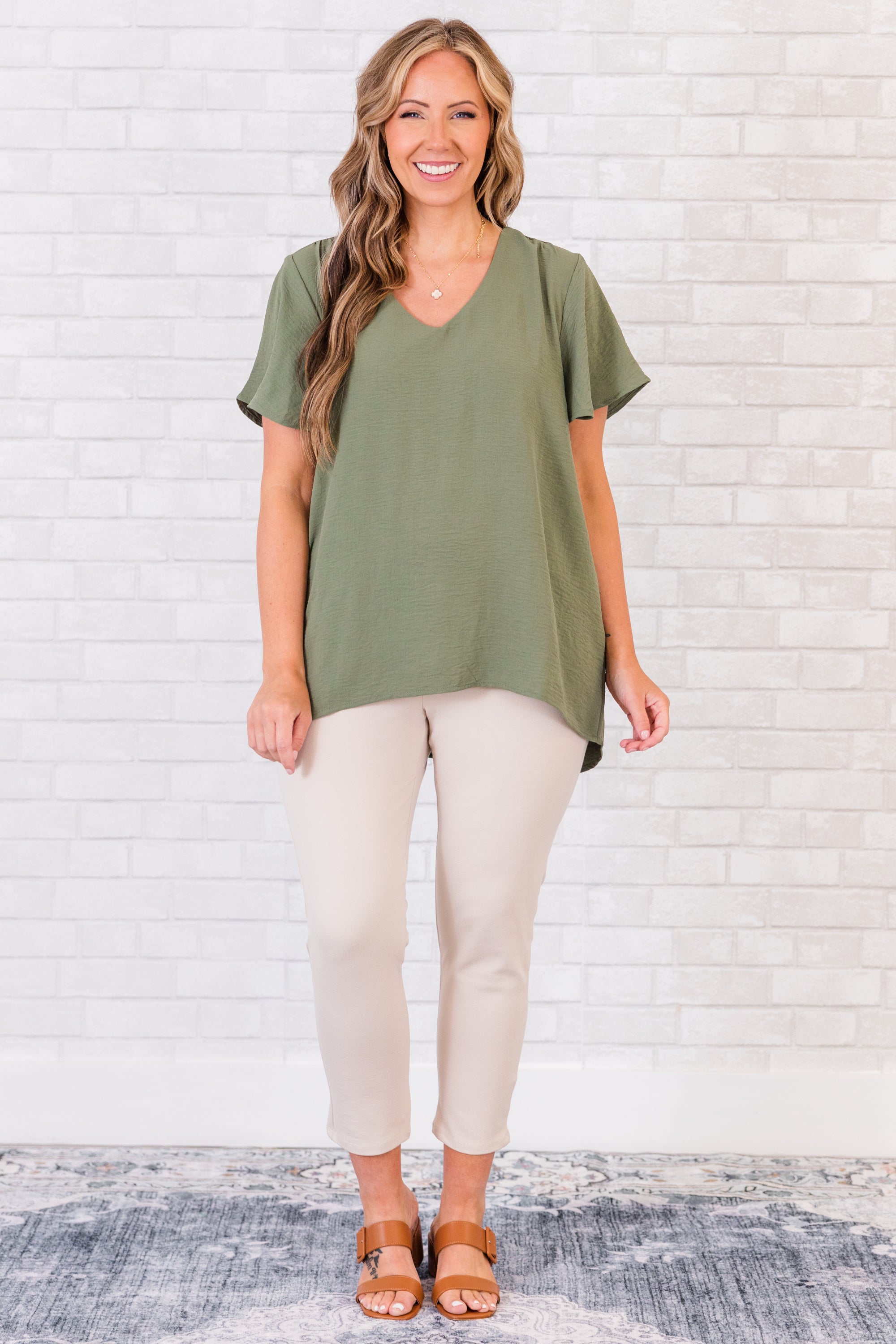 Capital Blouse. Light Olive