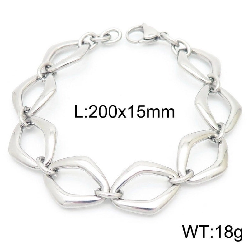 Rock Geometric Titanium Steel 18K Gold Plated Bracelets In Bulk