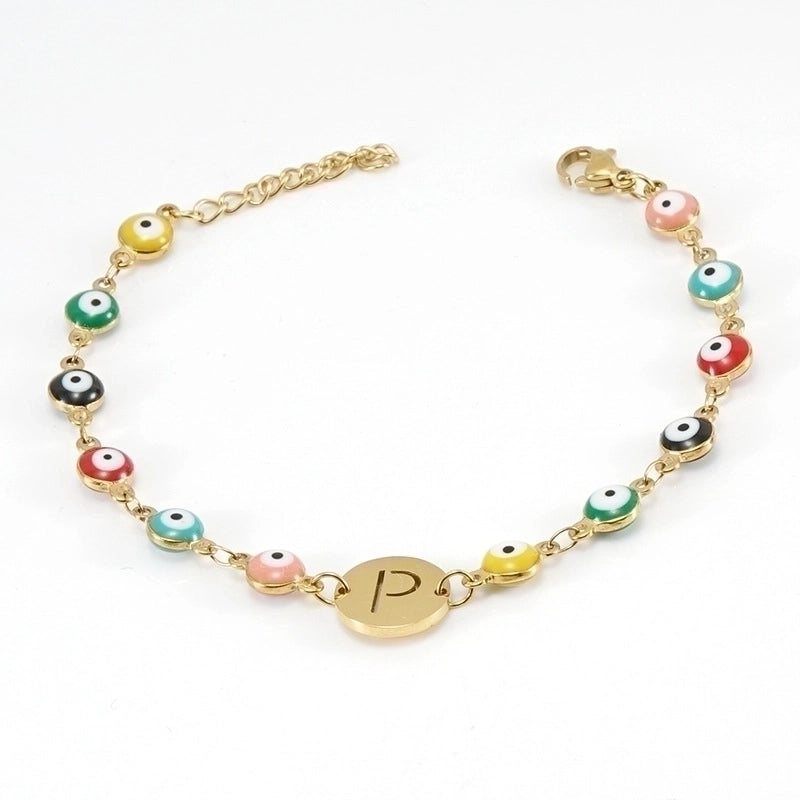 Fashion Letter Eye 304 Stainless Steel 18K Gold Plated Stainless Steel Bracelets In Bulk